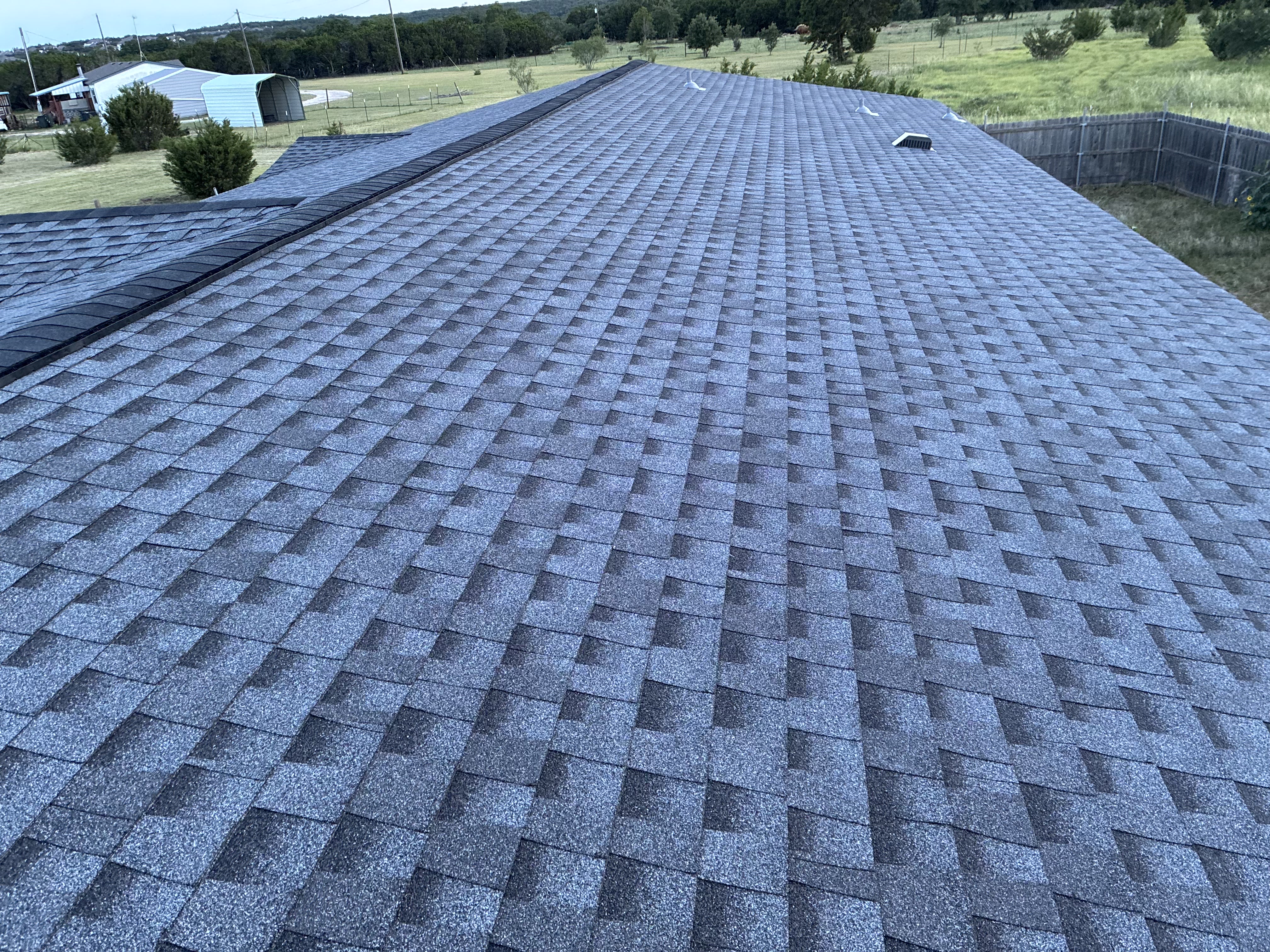 Completed roof